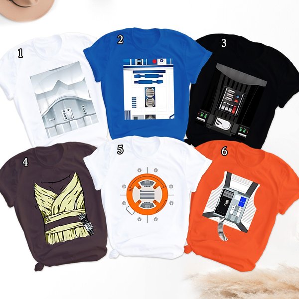 R2D2 Costume Matching T-Shirt, Halloween Costume For Family Group T Shirt-image