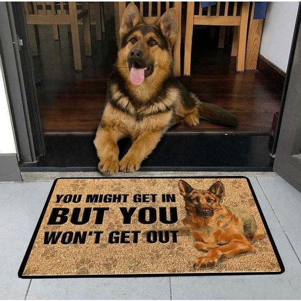 German Shepherd You Might Get In But You Won’t Get Out Door Mat