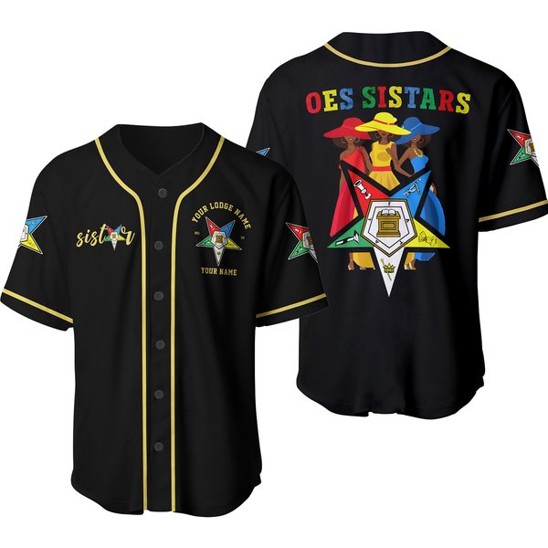 Custom Name Chapter Name Oes Sistars Order Of The Eastern Star Baseball Jersey-image