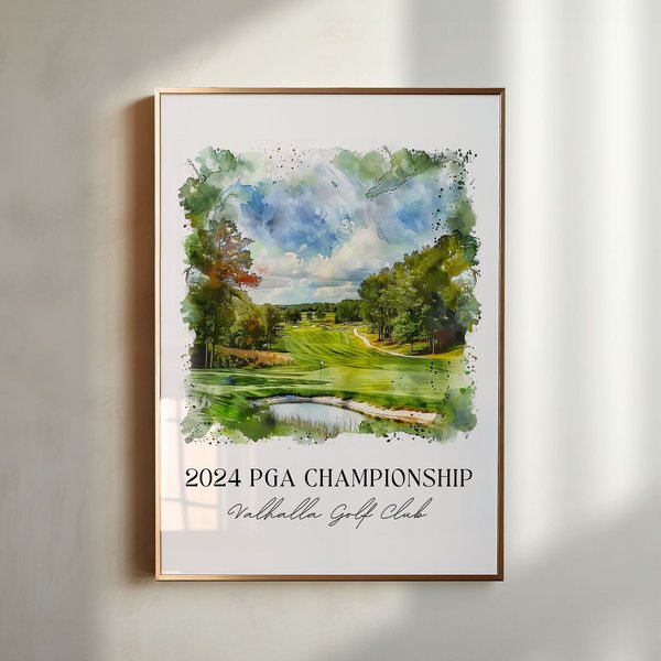 Valhalla Golf Club Art, 2024 Pga Tour Print, Valhalla Golf Watercolor, 2024 Pga Tour Gift-image