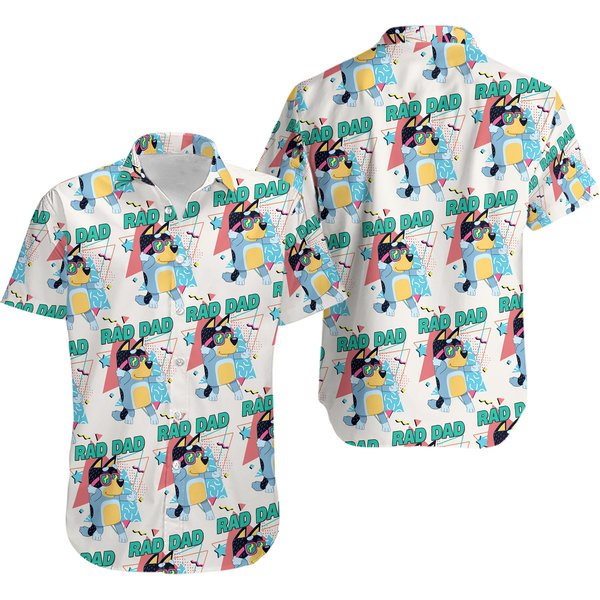 Blue Rad Dad Blueydad Hawaiian Shirt And Shorts-image