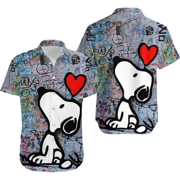 Snoopy And Heart Hawaiian Shirt-image