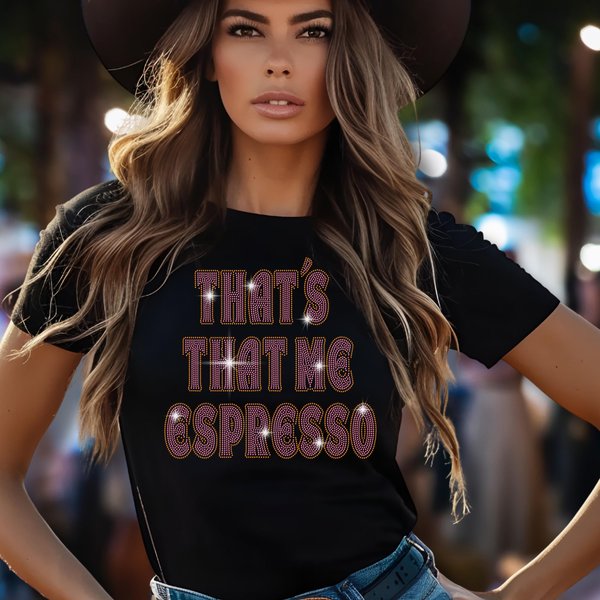 That's That Me Espresso Rhinestone Shirt, Concert Shirt, Espresso Martini Shirt, Sabrina Tour Shirt, Gift For Her-image