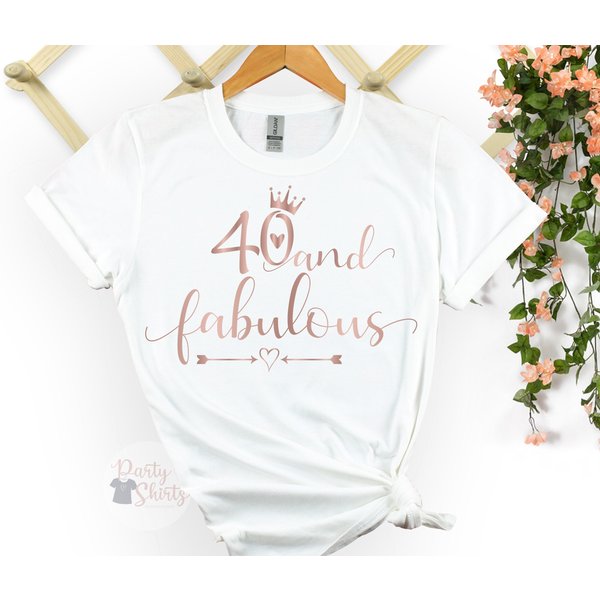 40 Fabulous Shirt, 40Th Birthday Gift For Women, Custom Birthday-image