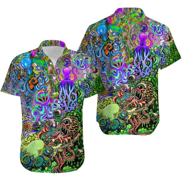 Octopus Trippy Hawaiian Shirt-image