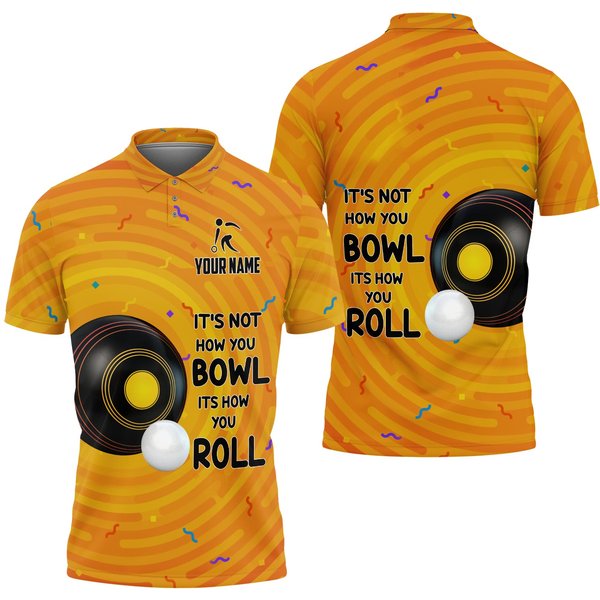 Yellow Personalized Name Custom Lawn Bowls 3D Polo Shirt-image