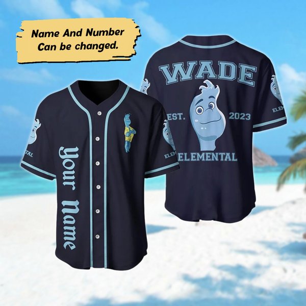 Personalized Elenmental Wade Baseball Jersey, Elemental Movie Basketball Jersey,-image