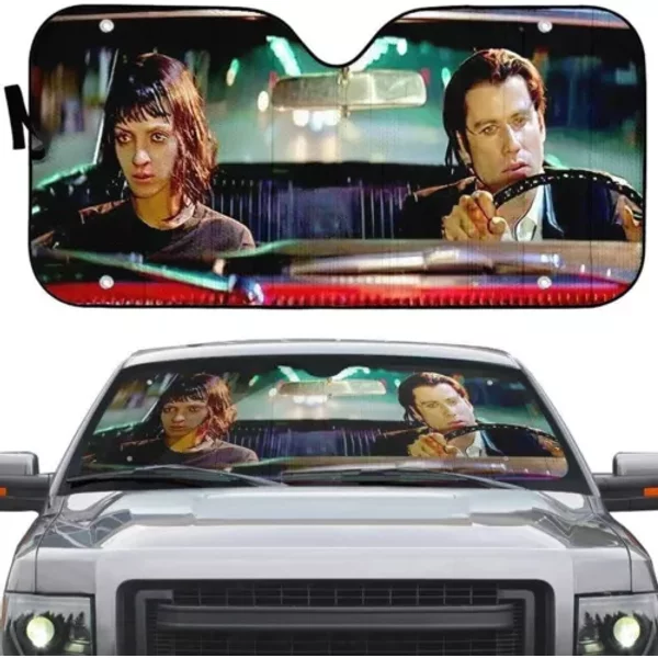 A Date With Vincent Vega Car Sun Shade Pulp Fiction Car Sun Shade