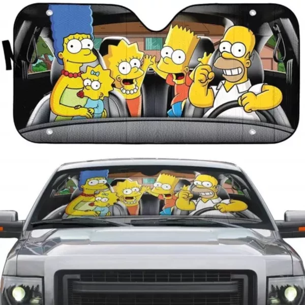 The Simpsons Car Sunshade Simpsons Family Car Windshield