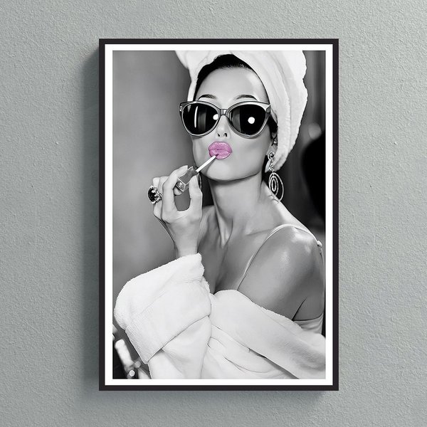 Audrey Hepburn Lipstick Pink Poster-image