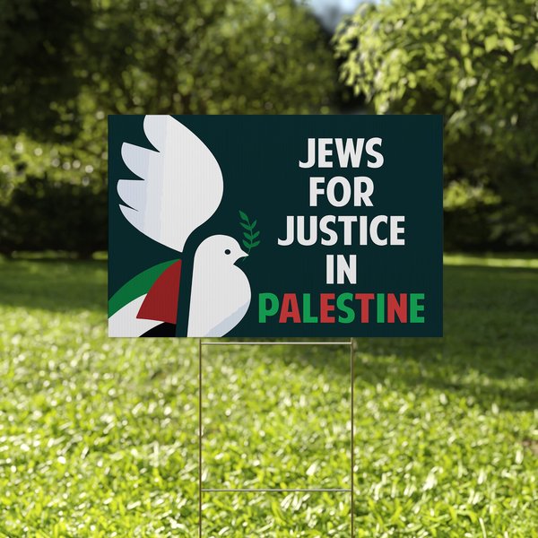 Jews For Justice Palestine Yard Sign With Flag-image