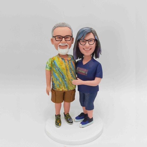 Custom Couple Bobbleheads, Personalized Wedding Gifts For Couple, Wedding Anniversary Gift For Couple-image
