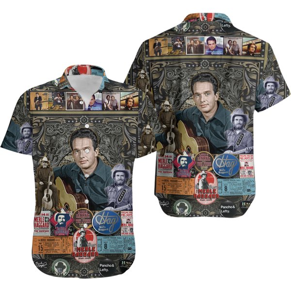 Merle Haggard Rock Band Hawaiian Shirt-image