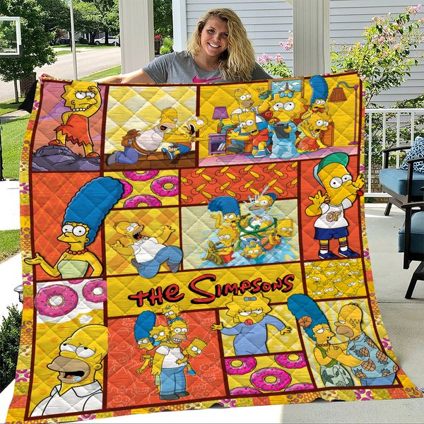 The Simpsons Family Quilt Blanket, The Simpsons Movie Blanket-image