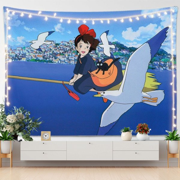Hayao Miyazaki Tapestry Kiki's Delivery Service Wall Art-image