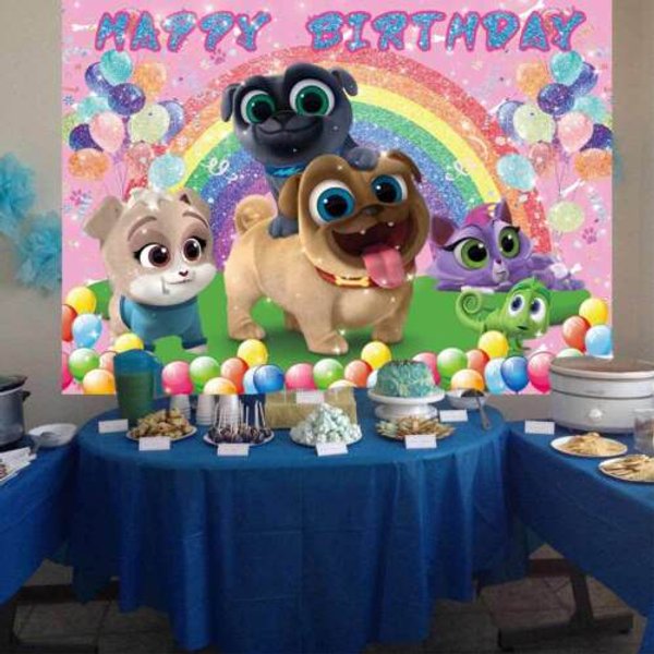 Puppy Dog Pals Birthday Decor Party Supplies Banner Backdrop Cartoon-image