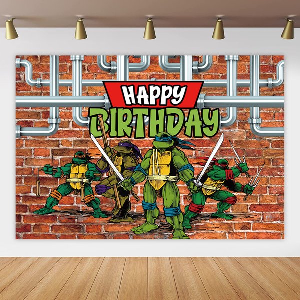 Tmnt Superhero Party Supplies Birthday Backdrop Banner Photo Background-image