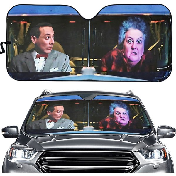 Large Marge And Pee Wee Herman Car Accessory Sun Shade Windshield Sun Shade 2024-image