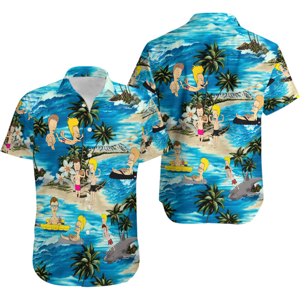 Men's Hawaiian Aloha Beavis And Butt-Head Hawaiian Tropical Summer-image