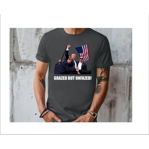 President Trump Fist Pump Assassination Attempt T-Shirt, Grazed But Unfazed Tee-image