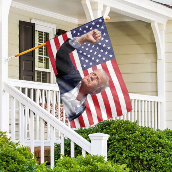 Trump Fist Pump Shot At House Flag, Assassination Attempt, Fight Donald Trump Flag-image