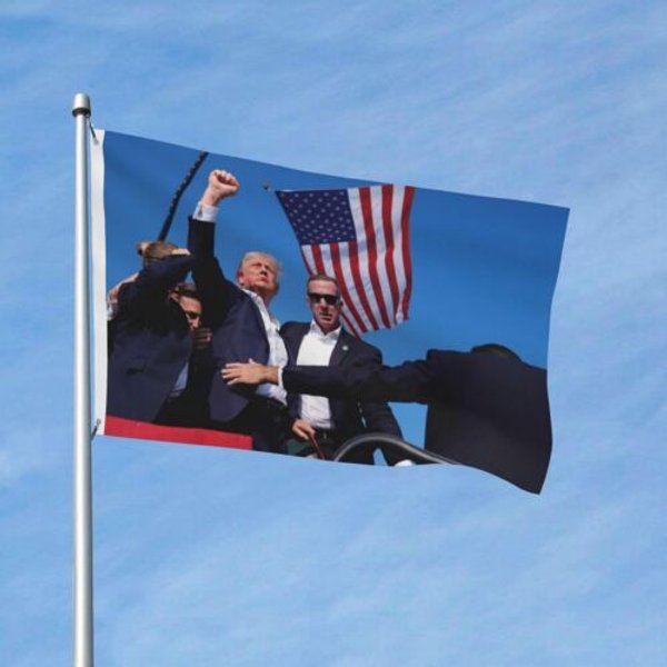 Trump Shooting Fight House Flag, You Missed Trump 2024 150D Polyester Banner Us-image