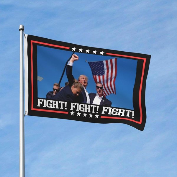 Trump 2024 Shooting Fight House Flag-image