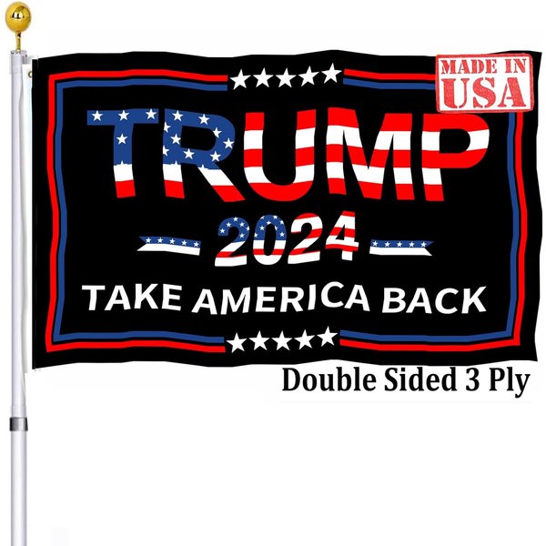 Trump 2024 Flags 3X5 Outdoor Double Sided- Take America Back Donald-image