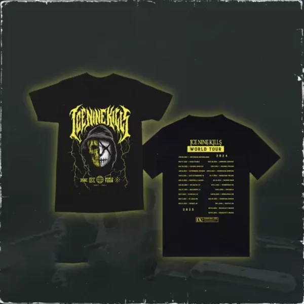 Ice Nine World Tour 2023-2024 T-Shirt Black Cotton Unisex-image