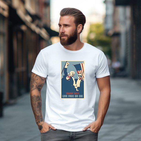 Trump 2024: Live Free Or Die Graphic T-Shirt-image