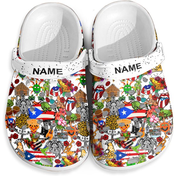 Puerto Rican Symbols Personalized Clogs Shoes-image