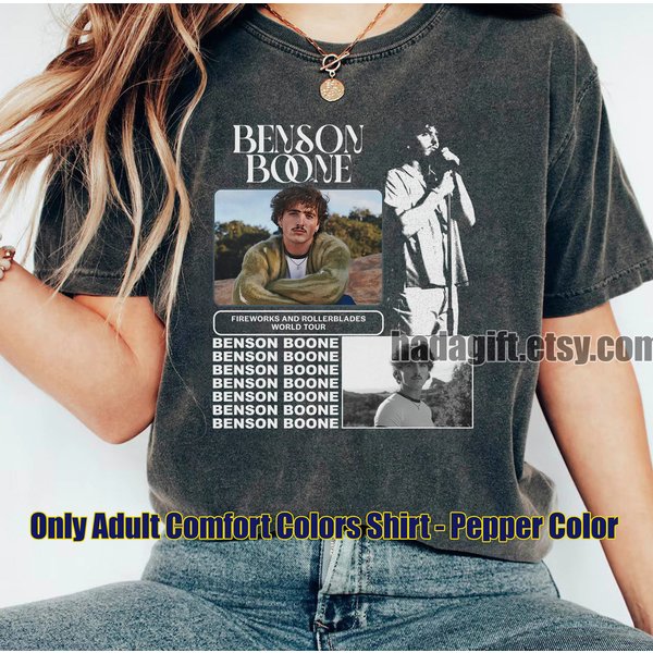 Benson Boone Fireworks And Rollerblades 2024 World Tour Shirt-image
