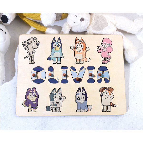 Personalized Blueydad Name Puzzle For Kids, Custom Name Puzzle Boards With Blueydad Characters-image