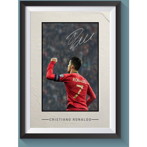Replica Signed Cristiano Ronaldo Poster, Portugal Football Poster, Football Poster-image
