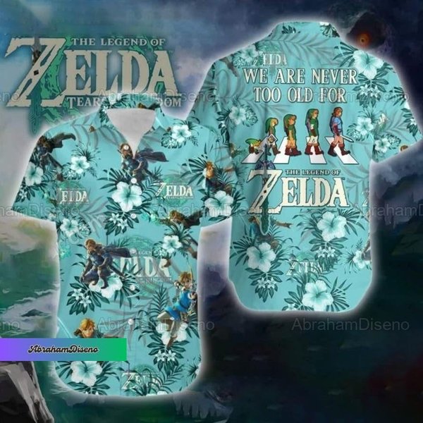 Legend Of Zelda Hawaiian Button-Up Shirt-image