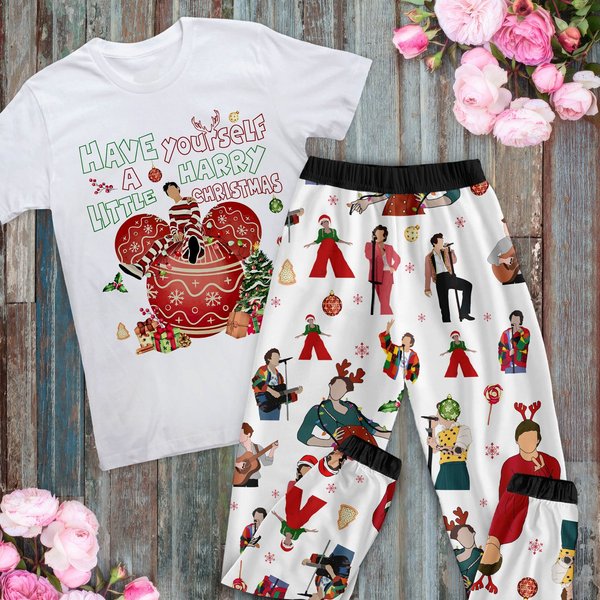 Have Yourself A Harry Little Pajamas Set, Personalized Family Pajamas, Harry Family Pajamas Set.-image