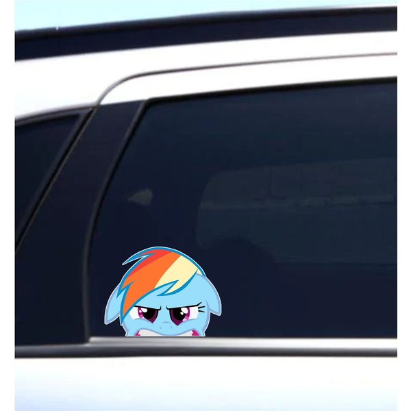 Rainbow Dash | Peeker | Peeking | Peek | Car Vinyl Stickers | Cartoon Characters-image