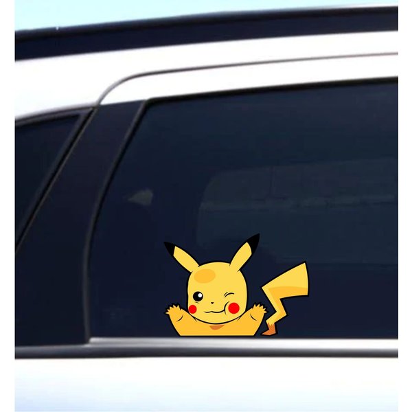Cute Pika | Peeker | Peeking | Peek | Car Vinyl Stickers | Pkm | Tumbler | Phone | Car Decals-image