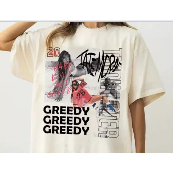Tate Mcrae Music Merch, Tate Mcrae Greedy Album 90S Tee-image