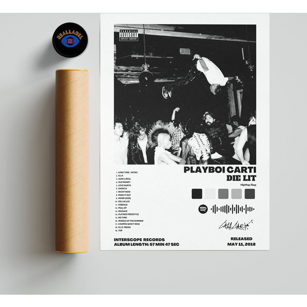 Playboi Carti Die Lit - Album Cover Poster-image