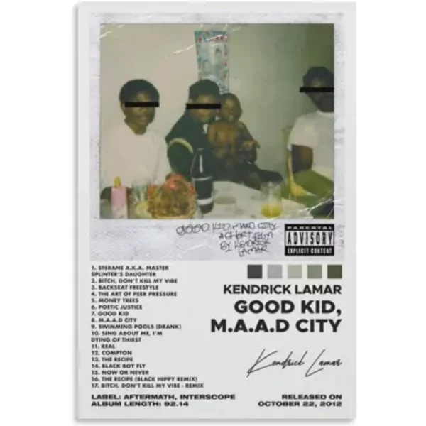 Kendrick Lamar Good Kid Maad City Album Cover Poster-image