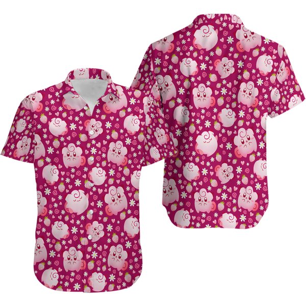 Cleffa Hawaiian Button Up Shirt Cleffa Fairy Shirt Gift-image