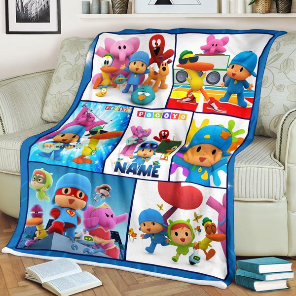 Pocoyo Personalized Blanket, Pocoyo Birthday Fleece Blanket-image
