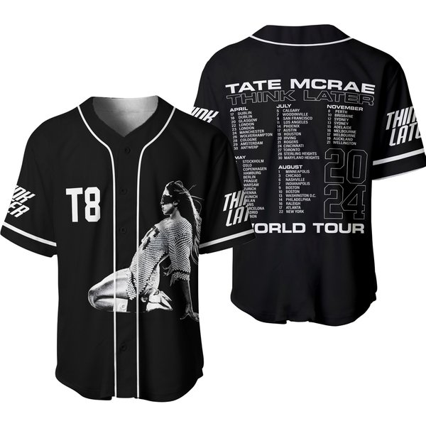 Tate Mcrae Think Later Tour Jersey Baseball Jersey-image