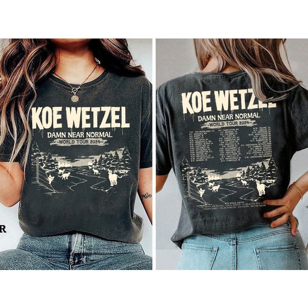 2 Sides Koe Music 2024 Shirt, Tour Date Wet.Zel Fan Gift, Wetzel Tour 2024 Shirt, Wetzel Country Music Shirt-image