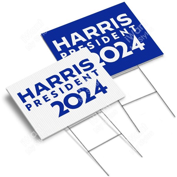 Harris President 2024 Yard Sign 18X24, 2 Sided, Democratic Kamala Harris President 2024 Lawn Sign-image