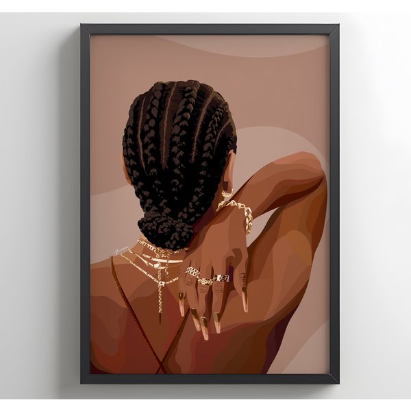 Fashion Black Woman Art - Black Girl Wall Art-image