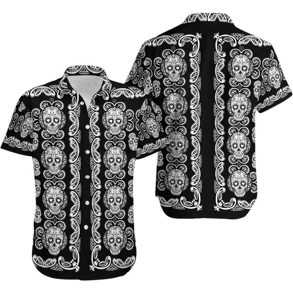 Skull Hawaiian Shirt Sugar Skull Summer Hawaiian Shirt-image
