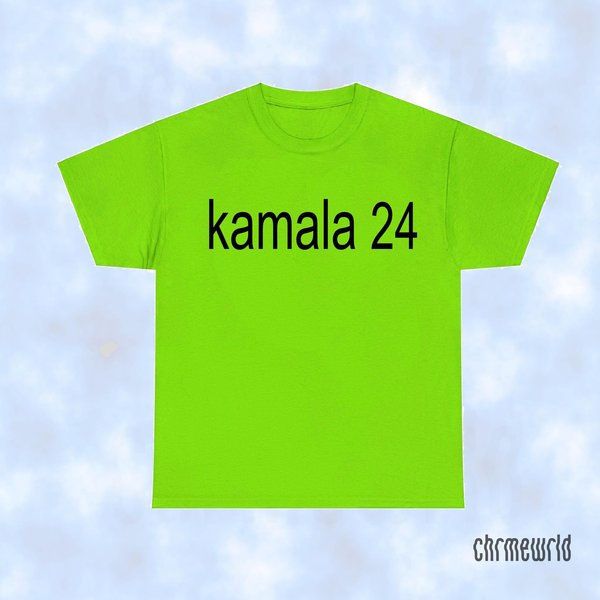 Kamala Harris 2024 Green T-Shirt Tee | Coconut Tree Summer Brat Vibes-image
