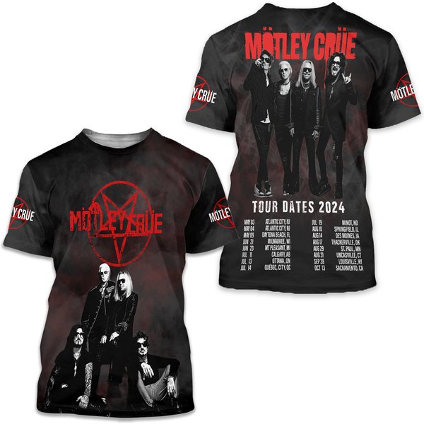 Motley Crue Tour Date 2024 3D Shirt-image